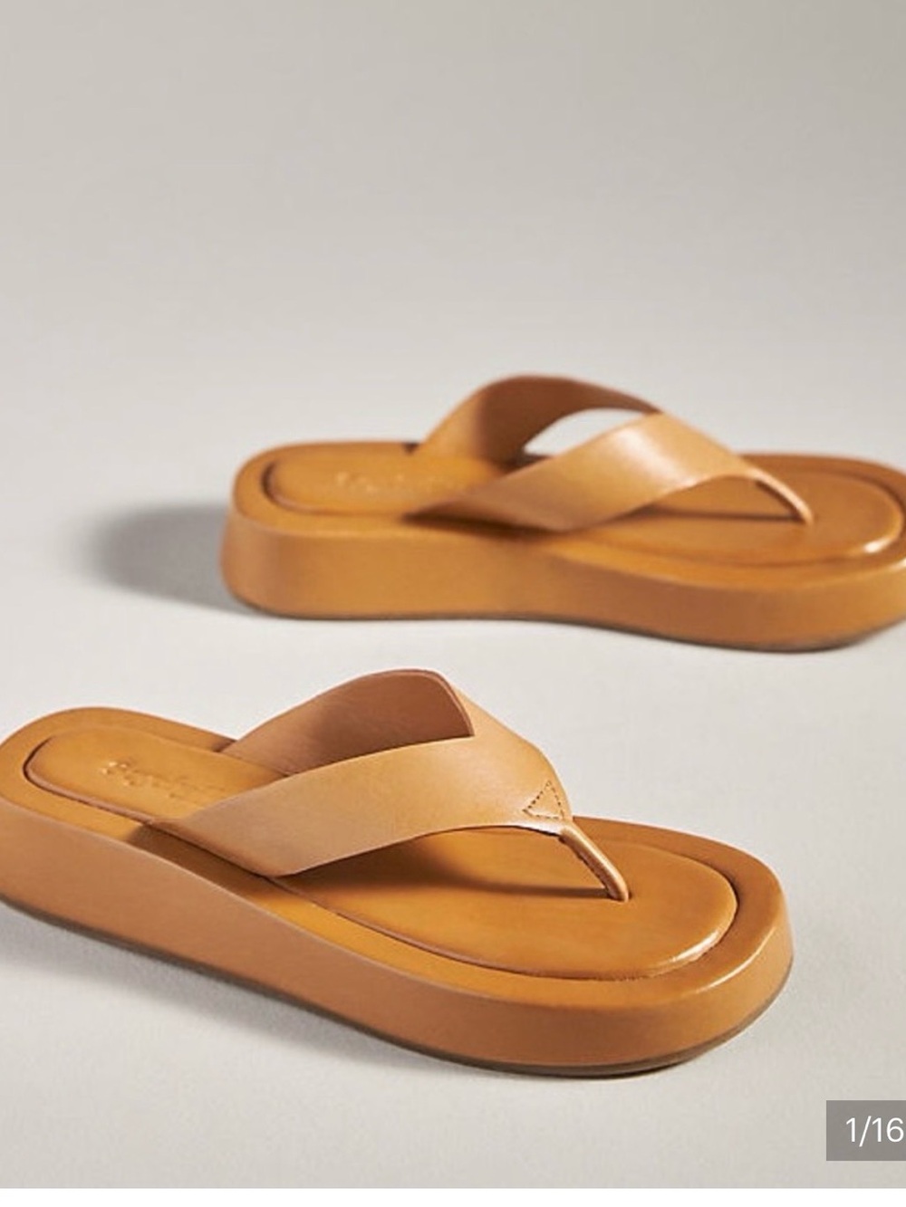 Seychelles Caramel Platform Thong Sandals